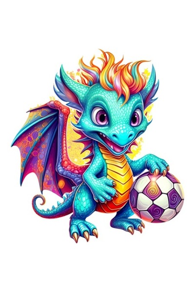 OEM Αυτοκόλλητο αυτοκινήτου, Δράκος Ποδοσφαιριστής, 28 εκ.