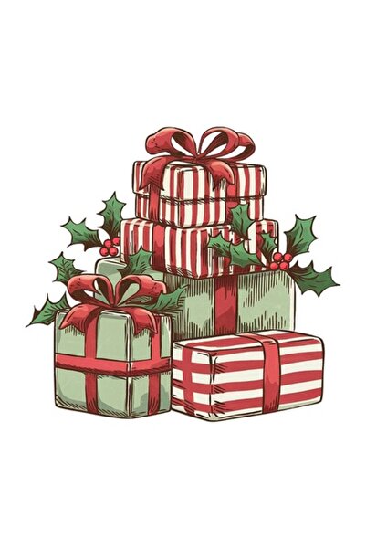 OEM Autocolant decorativ, Crăciun, cadouri, multicolor