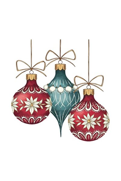 OEM Autocolant decorativ, Crăciun, globuri, multicolor