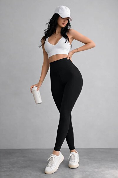 bb butik basic بنطلون ضيق عالي الخصر يبرز انحناءات الجسم R8017