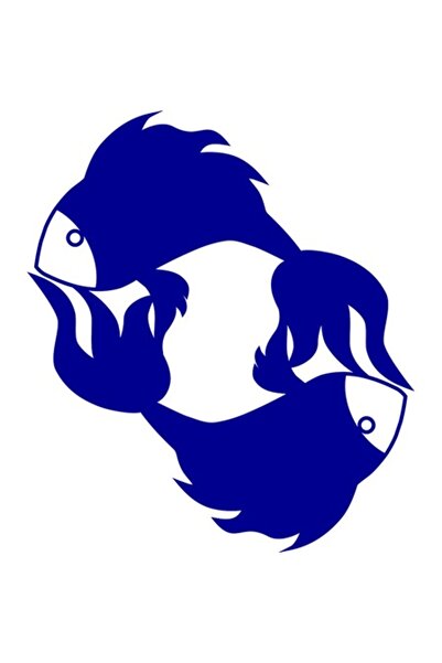 OEM Διακοσμητικό αυτοκόλλητο, Ψάρι, Μπλε, 68 εκ.