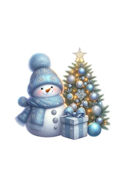 OEM Autocolant decorativ, Crăciun, Om de zăpadă, Albastru