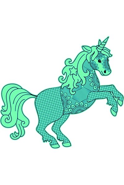 OEM Decorative Sticker, Mandala, Unicorn, Turquoise, 65 cm