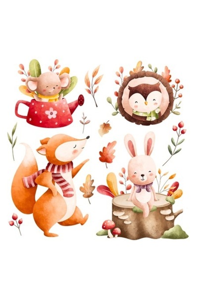 OEM Διακοσμητικό αυτοκόλλητο με χαριτωμένα ζώα του δάσους