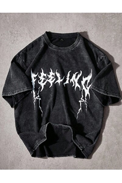 PENTHİLUS Acid-Washed Oversized T-Shirt - Washed Oversized T-Shirt