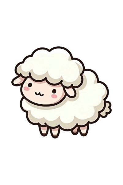 OEM Διακοσμητικό αυτοκόλλητο, πρόβατο, λευκό