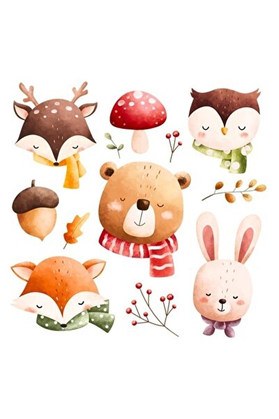 OEM Autocolant decorativ cu animale drăguțe din pădure
