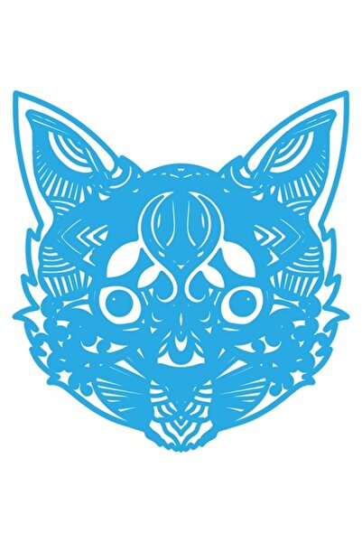 OEM Decorative Sticker, Mandala, Cat, Blue, 60 cm