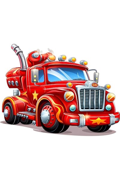 OEM Autocolant decorativ, mașină de pompieri, roșu