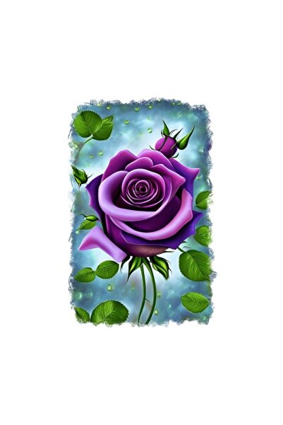 OEM Διακοσμητικό αυτοκόλλητο, τριαντάφυλλο, μωβ, 85 εκ.