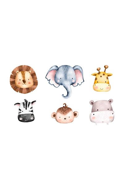 OEM Autocolant decorativ, fețe de animale, leu, maimuță