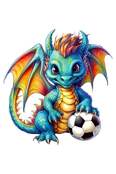 OEM Διακοσμητικό αυτοκόλλητο, Δράκος ποδοσφαίρου, 63 εκ.