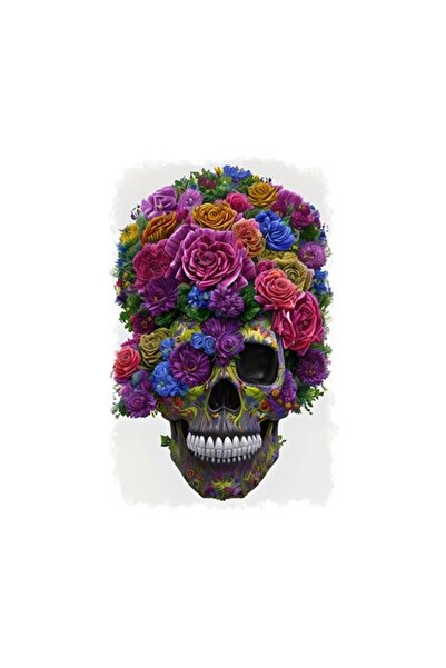 OEM Διακοσμητικό αυτοκόλλητο, νεκροκεφαλή, πολύχρωμο, 85 εκ.