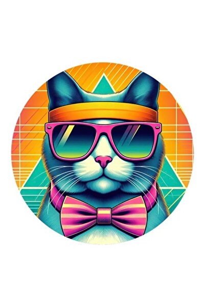 OEM Autocolant decorativ, Pisică, Retro, Multicolor