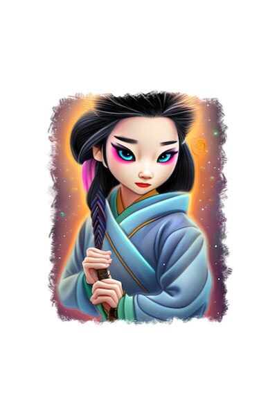 OEM Διακοσμητικό αυτοκόλλητο, Μουλάν, Πολύχρωμο, 70 εκ.