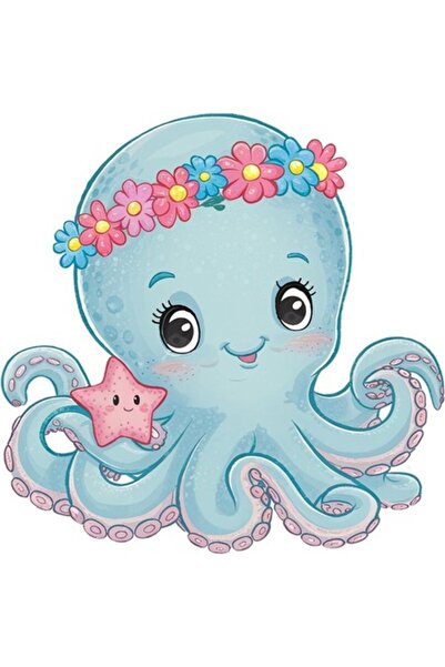 OEM Decorative Sticker, Octopus, Turquoise