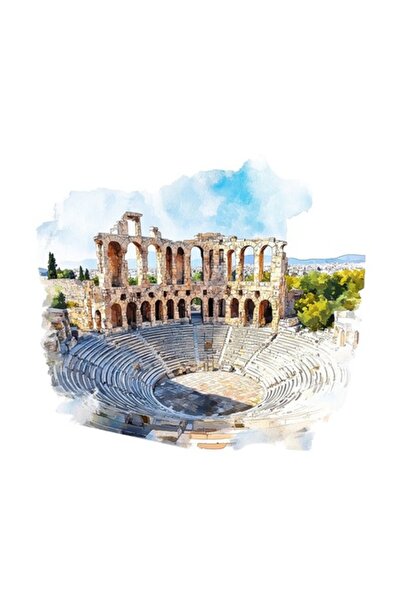 OEM Διακοσμητικό αυτοκόλλητο, Μνημείο, Αθήνα, Πολύχρωμο