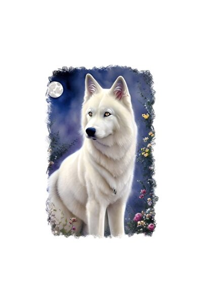 OEM Autocolant decorativ, Lup, Alb, 85 cm