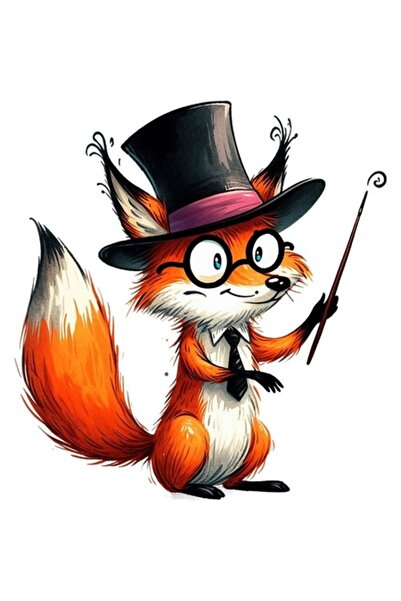 OEM Διακοσμητικό αυτοκόλλητο, Αλεπού, Πορτοκαλί