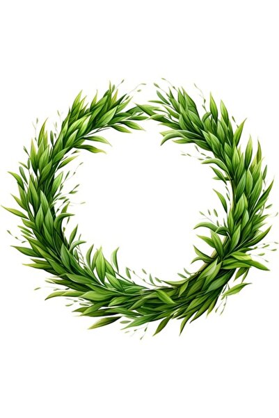 OEM Autocolant decorativ, coroană de iarbă, verde