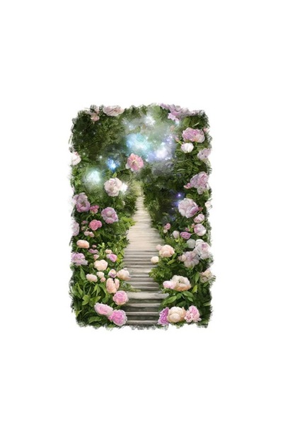 OEM Autocolant decorativ, Cale cu flori, Verde, 85 cm