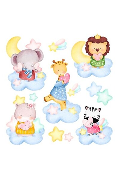 OEM Διακοσμητικό αυτοκόλλητο, Ζώα στο σύννεφο