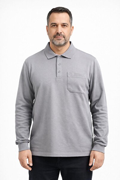 CLASSİCS MEN Simenti Φούτερ με Γιακά Πόλο και Μακριά Μανίκια, Κανονική Εφαρμο...