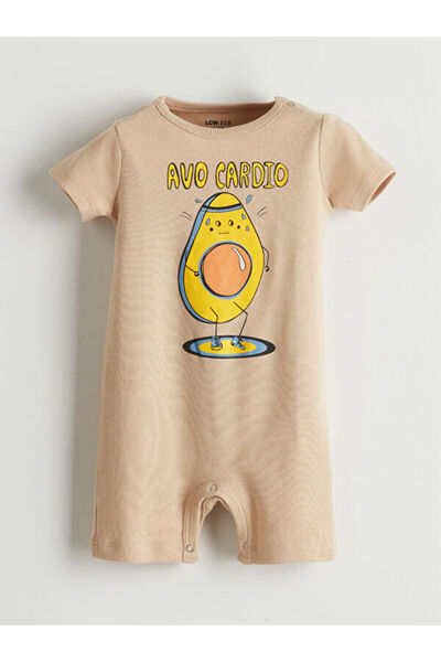 LC Waikiki Rmz Gi̇yi̇m Farkiyla Zero Roba Collar Avocado Printed Baby Boy Jum...