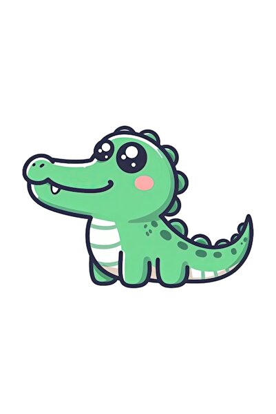 OEM Διακοσμητικό αυτοκόλλητο, Κροκόδειλος, Πράσινο