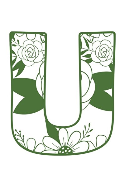 OEM Διακοσμητικό αυτοκόλλητο, γράμμα U, πράσινο, 70 εκ.