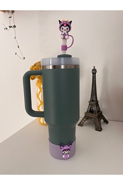 elamindunyasi قاعدة سيليكون كروم وملحق رأس الشفاطة لترمس سعة 1.18 لتر، أرجواني