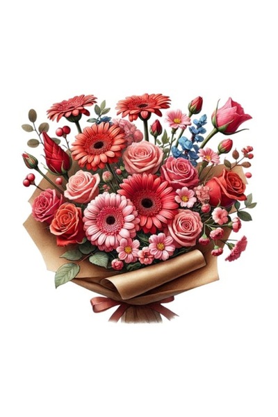 OEM Autocolant decorativ, buchet de flori, multicolor