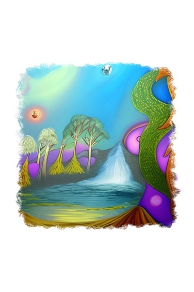 OEM Autocolant decorativ, Cascadă, Albastru, 55 cm