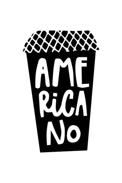 OEM Διακοσμητικό αυτοκόλλητο, Americano, μαύρο, 85 εκ.