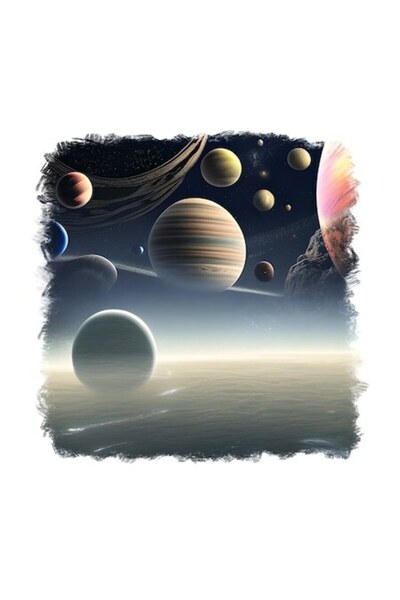 OEM Διακοσμητικό αυτοκόλλητο, Πλανήτες, Πολύχρωμο, 55 εκ.