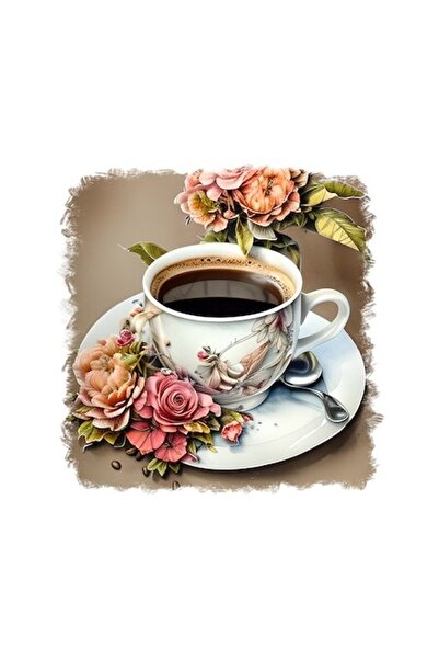 OEM Autocolant decorativ, ceașcă de cafea, maro, 55 cm