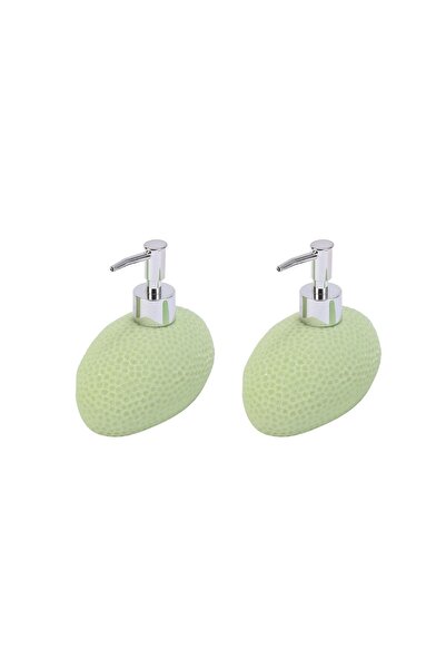 Bosphorus BATH SET Liquid Soap Dish TWO PIECES GREEN Honeycomb Patterned Poly...