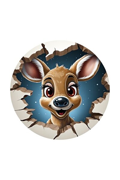 OEM Διακοσμητικό αυτοκόλλητο, Χριστούγεννα, Ελάφι, Πολύχρωμο