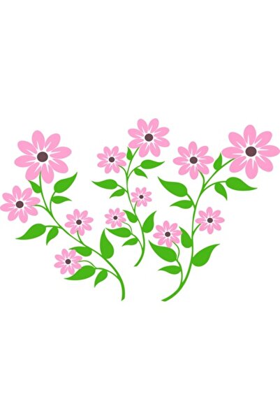 OEM Autocolant decorativ, flori colorate, roz, 85 cm