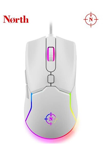 North Air White RGB Kablolu Profesyonel Oyuncu Mouse
