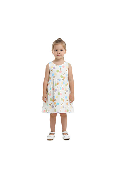Bidani -Amira Floral Casual Dress,White-2Y to 6Y