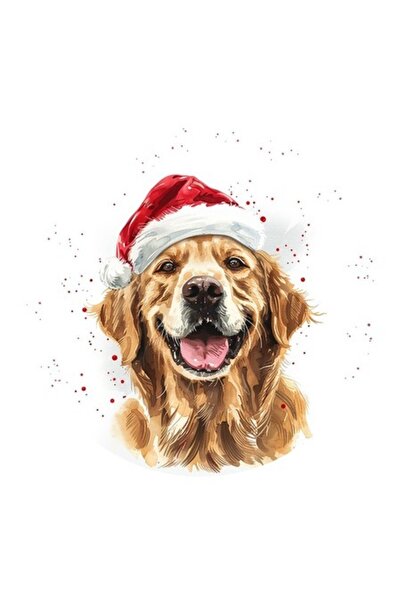 OEM Διακοσμητικό αυτοκόλλητο, Χριστούγεννα, Golden Retriever, Πολύχρωμο