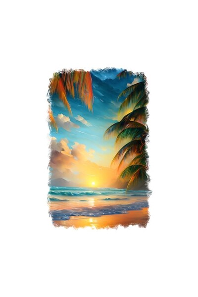 OEM Tropical Beach Decorative Sticker