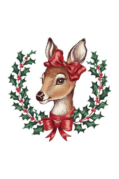 OEM Διακοσμητικό αυτοκόλλητο, Χριστούγεννα, Ελάφι, Πολύχρωμο