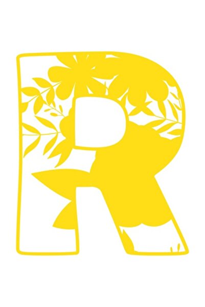 OEM Decorative Sticker, Letter R, Yellow, 70 cm