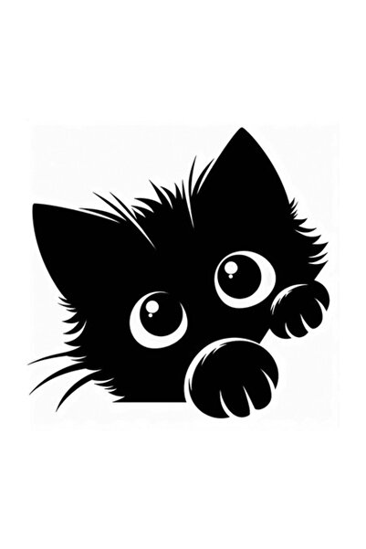 OEM Decorative Sticker, Cat, Black