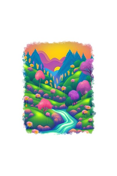 OEM Διακοσμητικό αυτοκόλλητο, Ποτάμι, Πράσινο, 70 εκ.