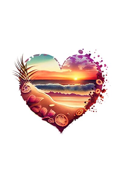 OEM Autocolant decorativ, inimă, multicolor, 72 cm