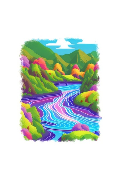 OEM Διακοσμητικό αυτοκόλλητο, Ποτάμι, Πράσινο, 70 εκ.