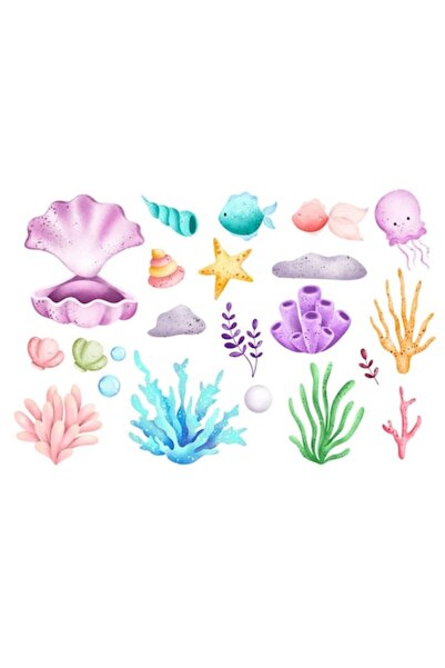 OEM Decorative Sticker, Fish, Starfish, Shells